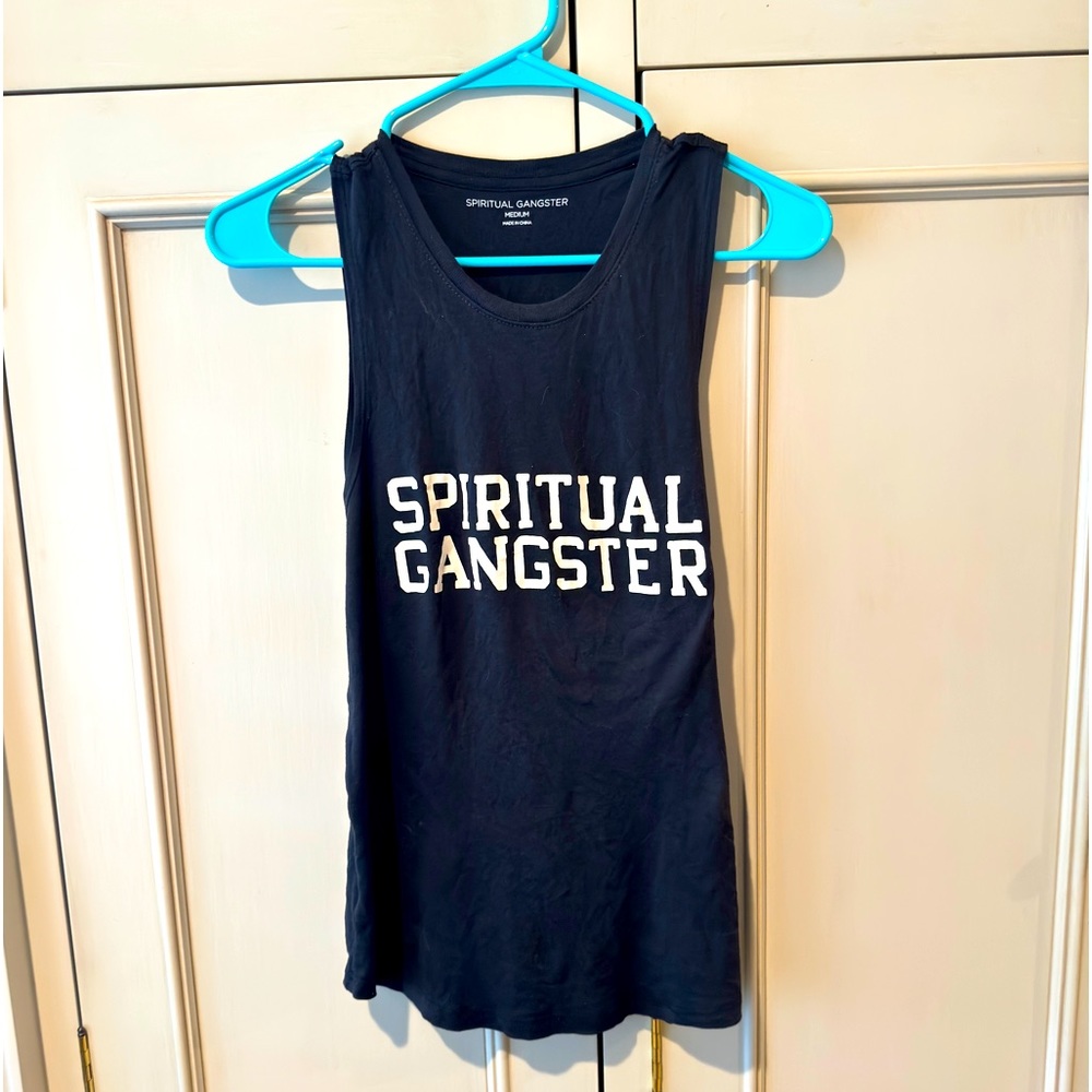 Spiritual Gangster Black Tank Top. Size Medium.